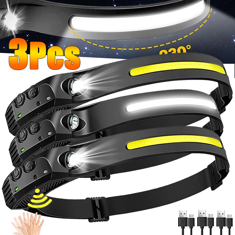 جديد كشافات USB قابلة للشحن LED الاستشعار العلوي X...