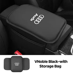 Luxurious Car Armrest Box Pad with Storage Pocket (Black with bag)