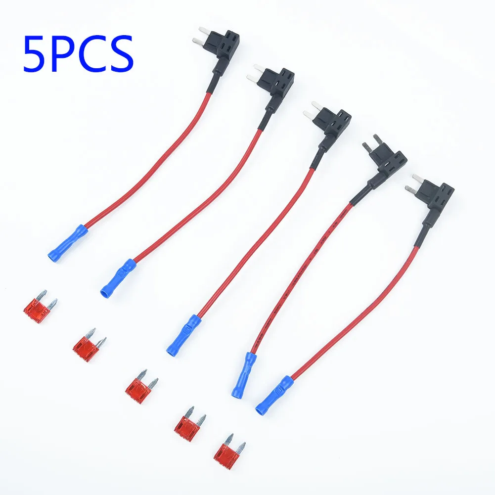 12V Add A Circuit Mini Blade Fuse Holder Standard ATM APM Piggy Back Fuses Tap Car Fuse Box Fusible Alarm Accessories 5Pcs/Set fuse holder fuse box holder fuse box