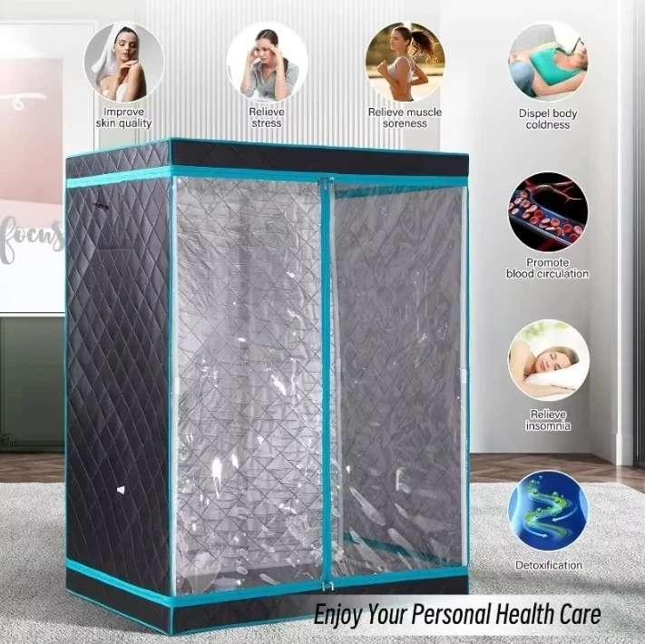ซาวน่าไอน้ําแบบพกพาเต็นท์ 2 คนซาวน่าเต็นท์ซาวน่าคู่ส่วนบุคคล Home Spa สําหรับผ่อนคลาย Detox ไม่มี Steamer 1