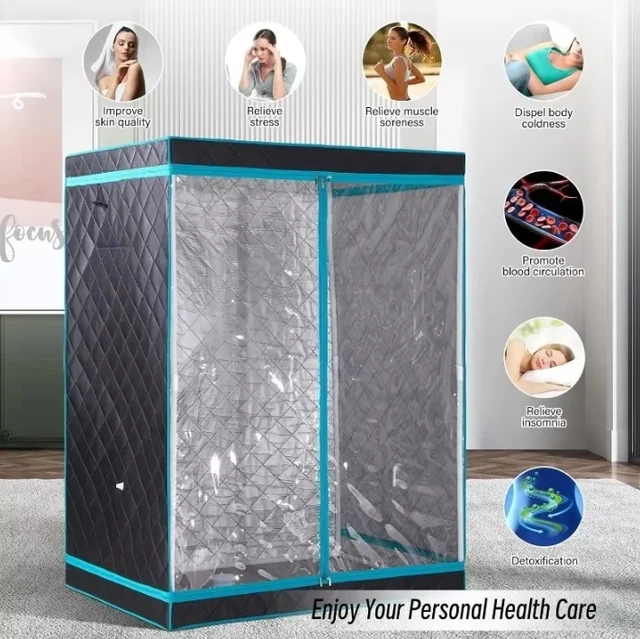 ซาวน่าไอน้ําแบบพกพาเต็นท์ 2 คนซาวน่าเต็นท์ซาวน่าคู่ส่วนบุคคล Home Spa สําหรับผ่อนคลาย Detox ไม่มี Steamer 1