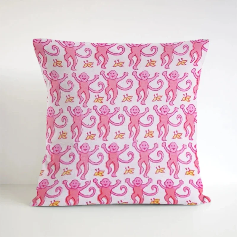 PreppyMonkeysPillowCasesSquareDoubleSidedShortPlushGift