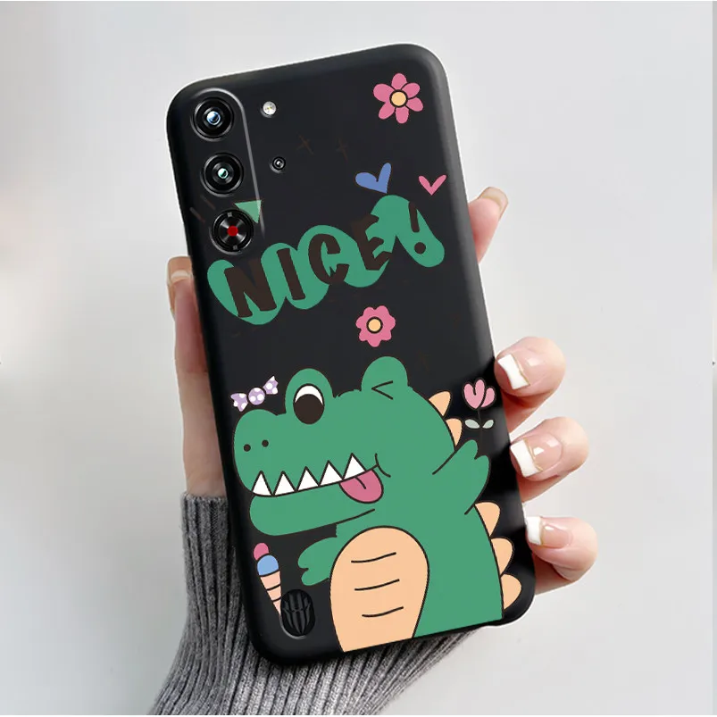 Soft Silicone Black Shell with Cute Flower Design - Protective Case