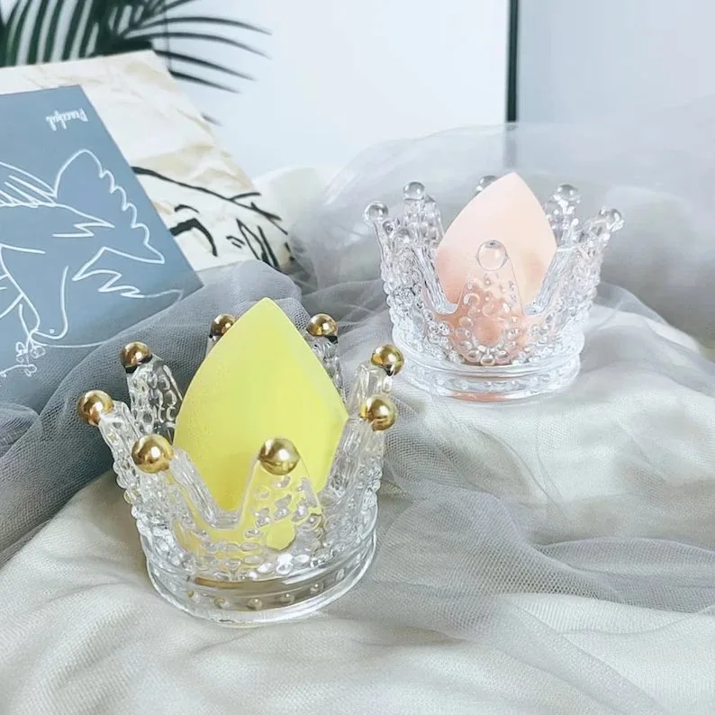 

Gold crown candlestick Light luxury ins necklace ring storage Creative adornment aromatherapy candle holder