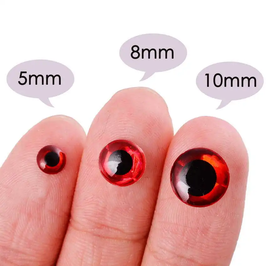 500/1000PCS Fishing Lure Eye 3D Lifelike Realistic Artificial Holographic Fake Eyes 3/4/5/6/7/8/9/10/11/12mm for Fly Tying Lures 6