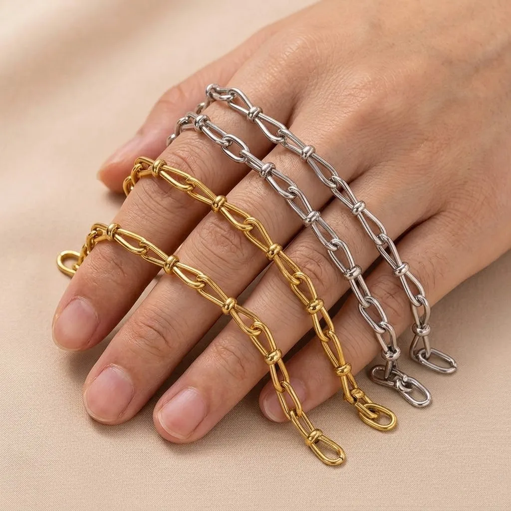 1M Edelstahl-Hohlketten-Gliederkette in Schleifenform, Punk-Stil, für DIY-Halsketten, Armbänder, Schmuckherstellung, Material, Großhandel, Zubehör – Detail 6