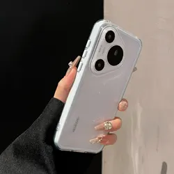 Stylish 2 - in - 1 Skin - Friendly Silicone TPU Shockproof Bumper Case for HUAWEI Pura 90 Pro (Blue)