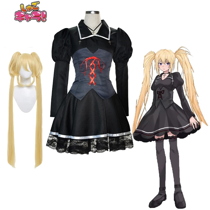 

Anime Shugo Chara Cosplay Hoshina Utau Costumes Tsukiyomi Utau Dress Black Skirt Wig Women Uniforms Sailor suit