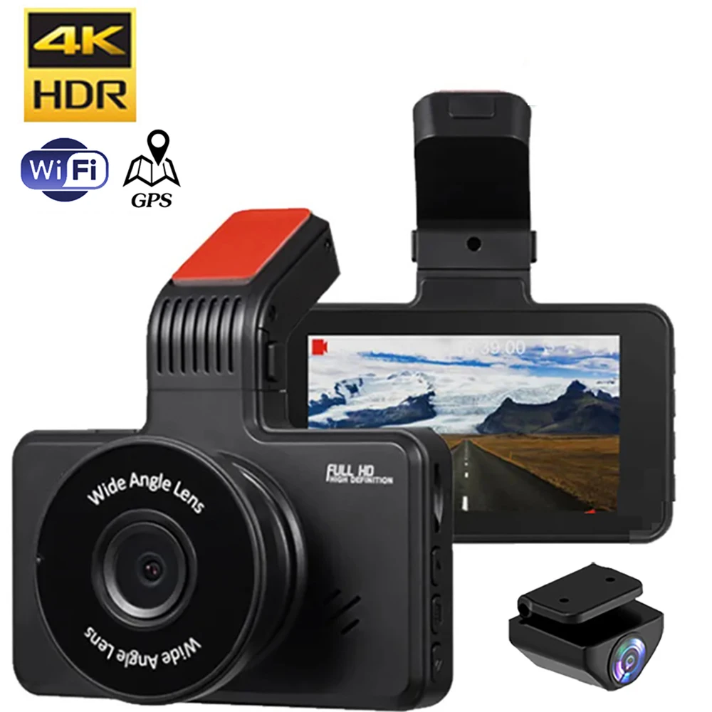 

Видеорегистратор автомобильный 4K 2160P, GPS, Wi-Fi, ночное видение