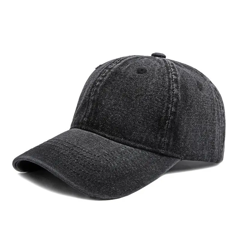  - Unisex Baseball Caps Four Seasons Denim Sports Hats For Women And Men 54-60cm Adjustable Solid Color Older High Quality BQ0559