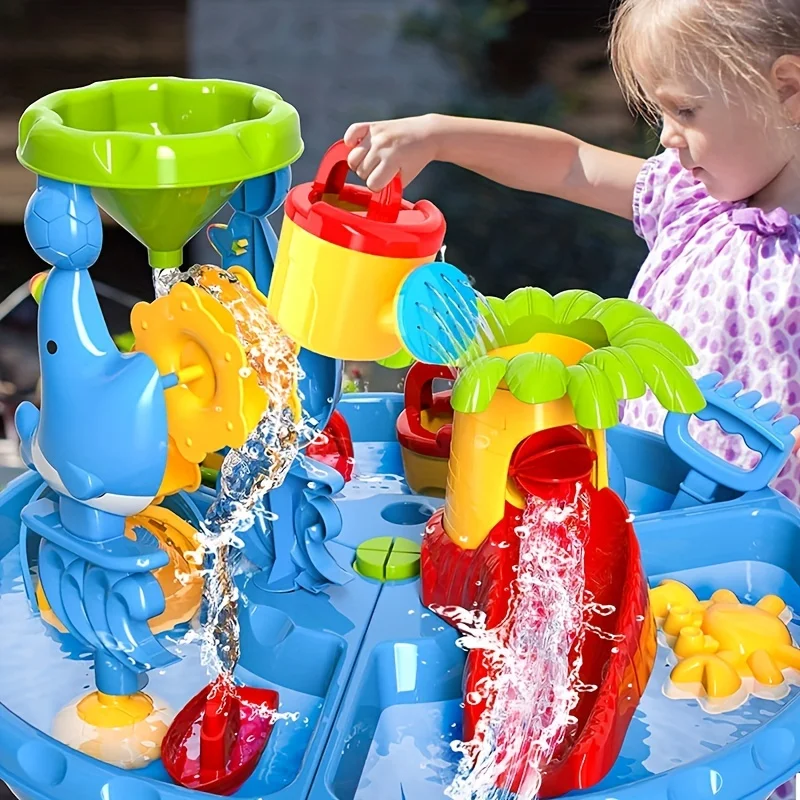 Kids Sand Water Table Toys for Toddlers 3 in 1 Sand & Water Play Table Beach Toy for Kids Table Activity Sensory Play Table Toys 2