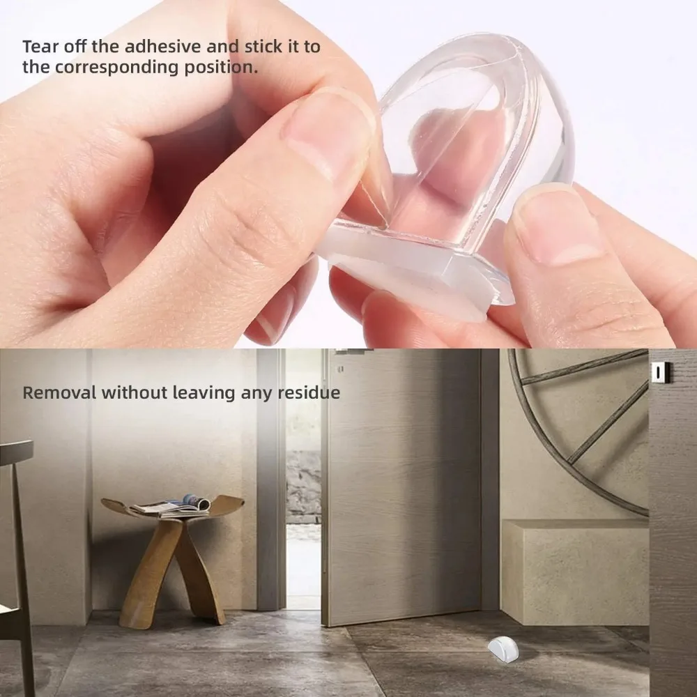 Transparent Acrylic Door Stopper No Need Punch Self Adhesive Mute Collision for Home Office Protect Wall Furniture