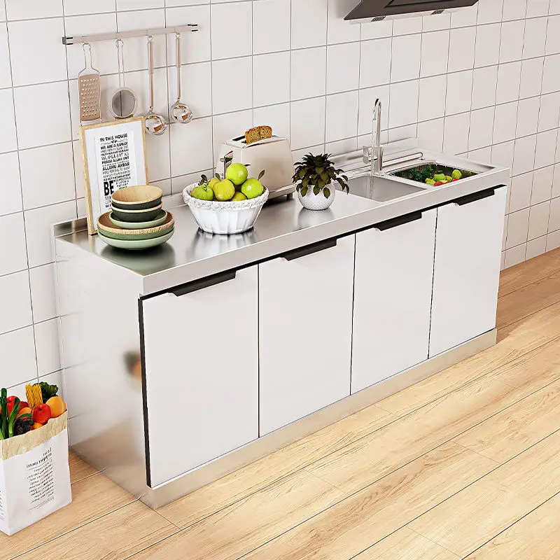 สแตนเลส ห้องครัวเรียบง่าย ห้องครัวในครัวเรือน ห้องเช่า อ่างล้างจาน ตู้เก็บของ ตู้ข้าง 1