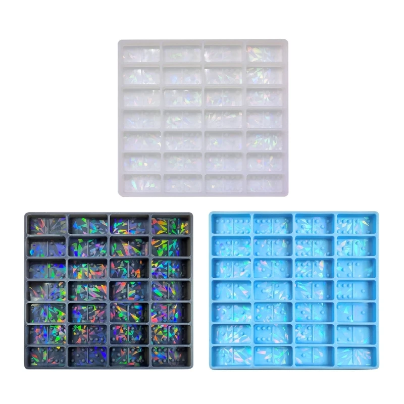 

Dominoes Game Ornament Crafts Silicone Mold Light and Shadow Mold Resin Casting Pendant Mold Suitable for Diy Crafts T8DE