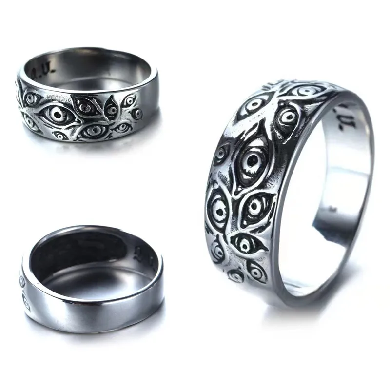 Anime Demon Slayer Kokushibo Ring Cosplay Alloy Jewelry Comic Jujutsu