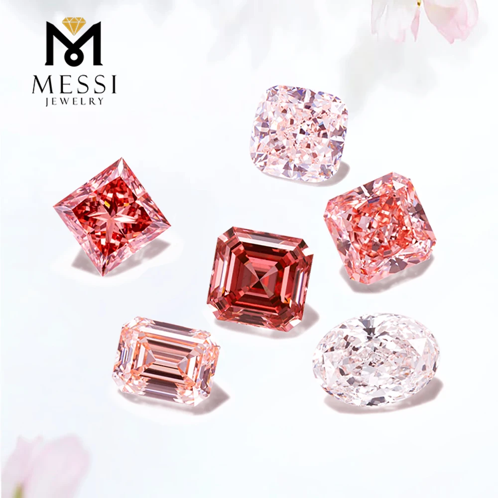 Messi Jewelry 1CT VS2 Fancy Pink Diamond CVD HPHT Gemstones Lab grown Diamonds Loose Stone Wholesale
