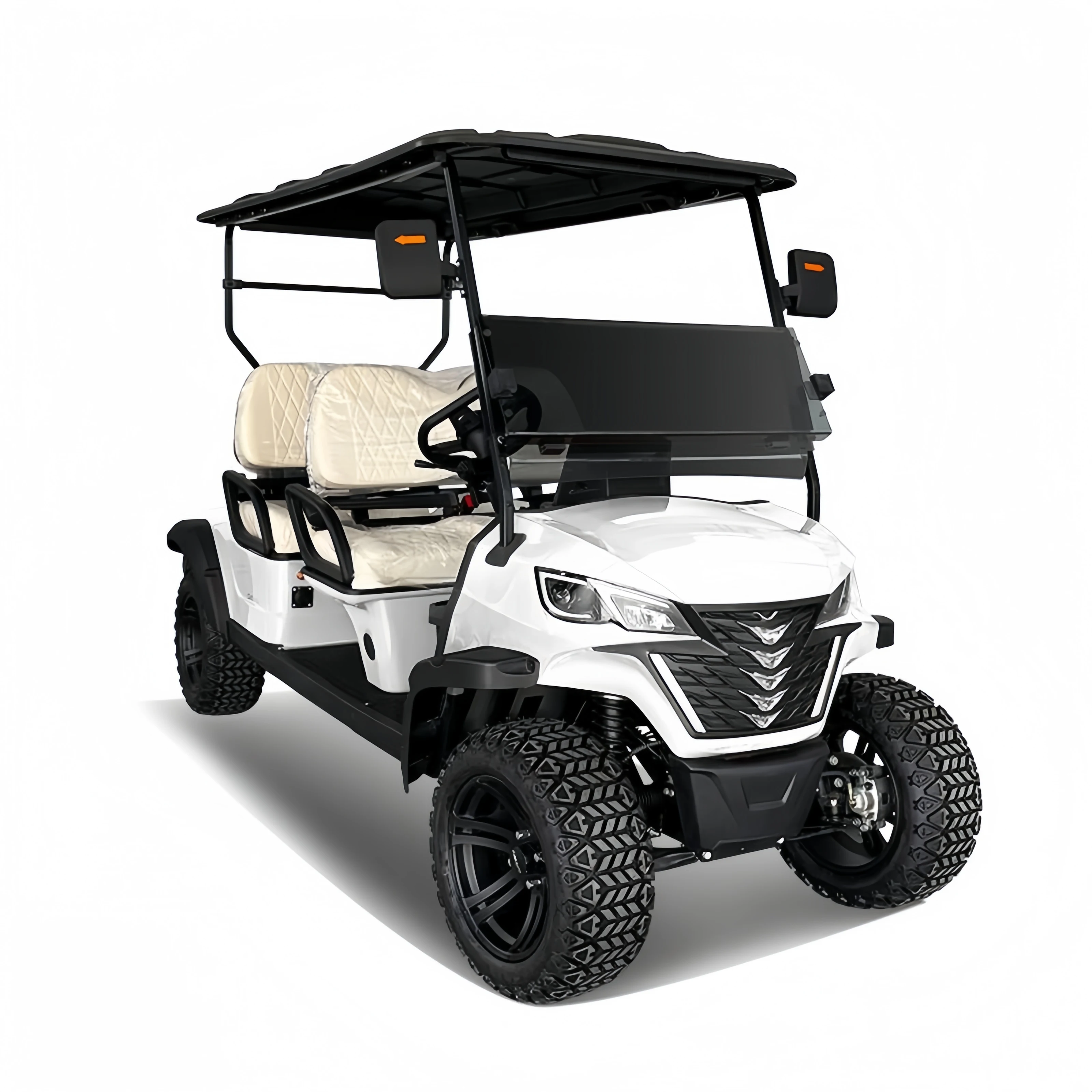 Lifted 2+2 seater Electric Golf Cart with Bumper Body Color Seat Color Off-road Buggy