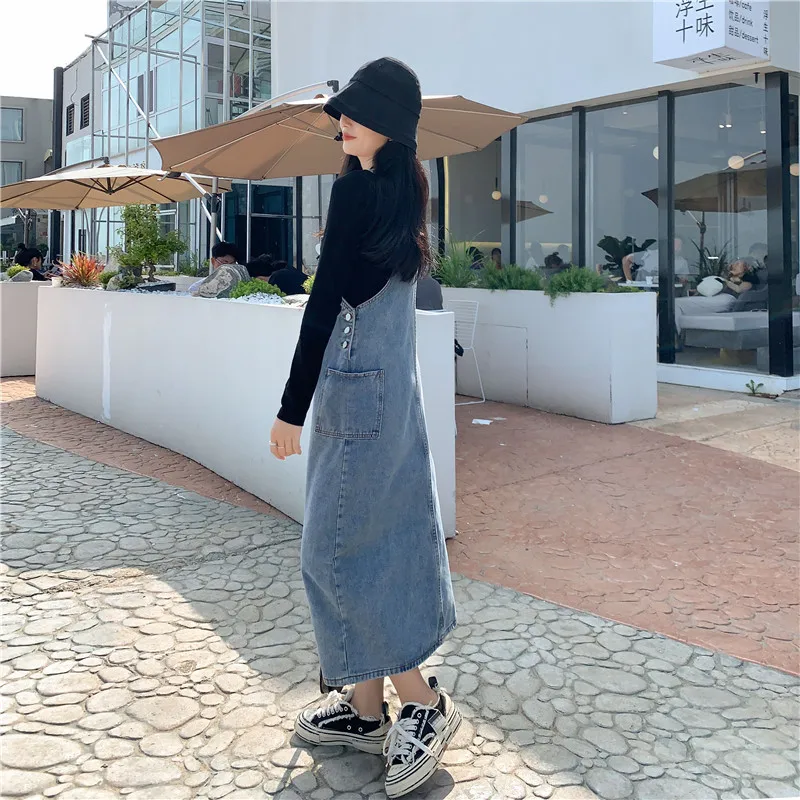 Vestido De Mezclilla Para Mujer, Casual, Holgado, Sin Mangas