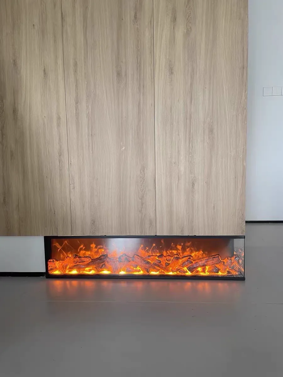 Modern independent intelligent 220v electric fireplace 55 inch modern decorative realistic flame electric fireplace YX231TB