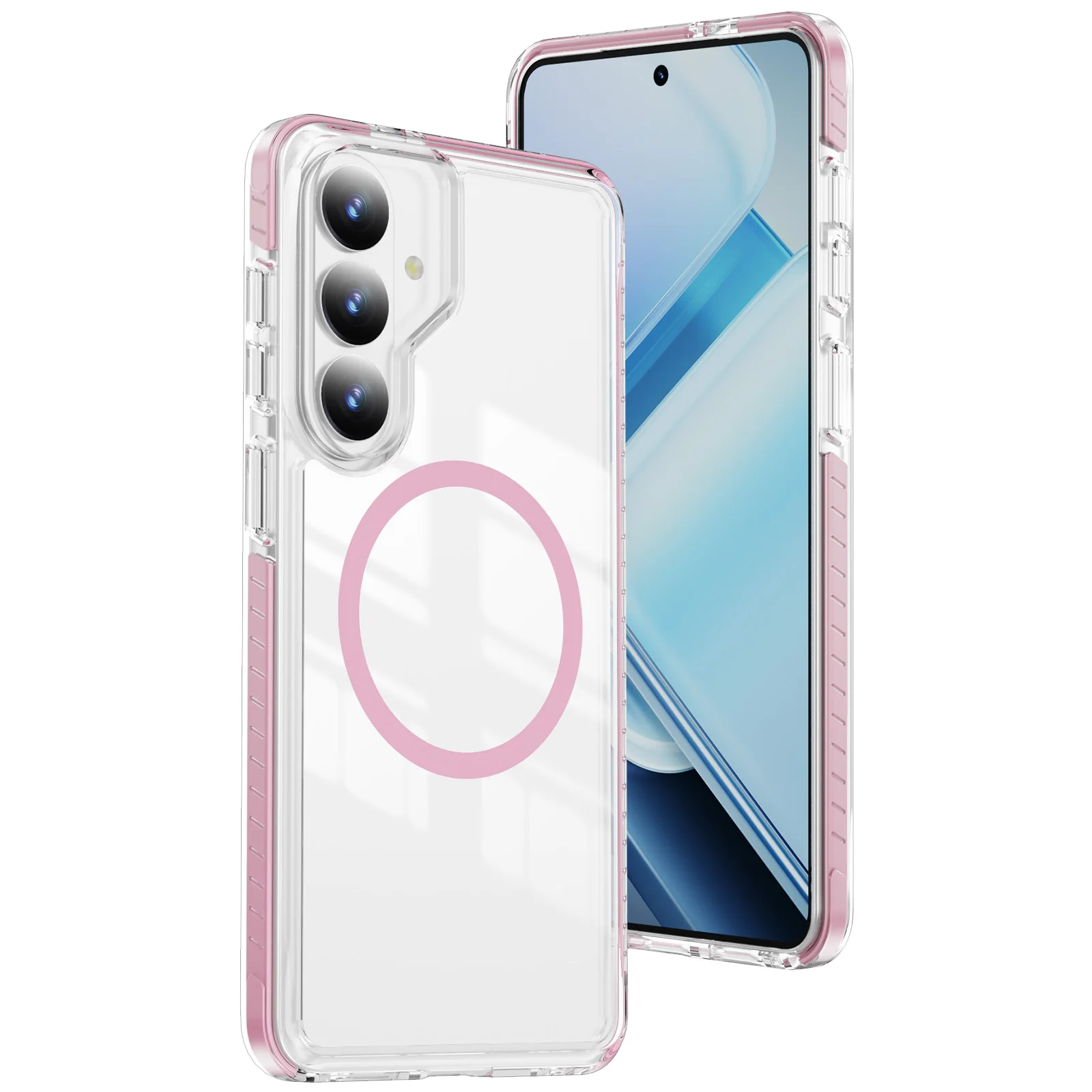Enhanced Magnetic Transparent Shockproof Phone Case with Airbag Protection
