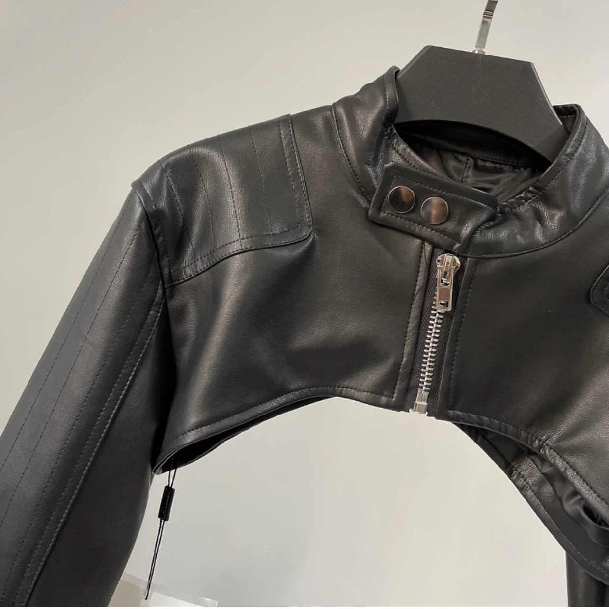 [YOZOU] PU Chic Vintage Black Faux Leather Zipper Zip Up Coat Biker Jacket Women Girls Smock Top Women High Street Bella Outfits