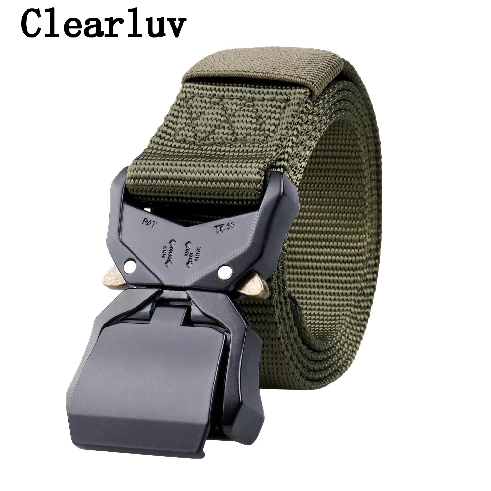 

Ремень CLEARLUV мужской тактический, брезентовый пояс в армейском стиле, быстросъемный, в стиле милитари, для охоты и занятий на свежем воздухе
