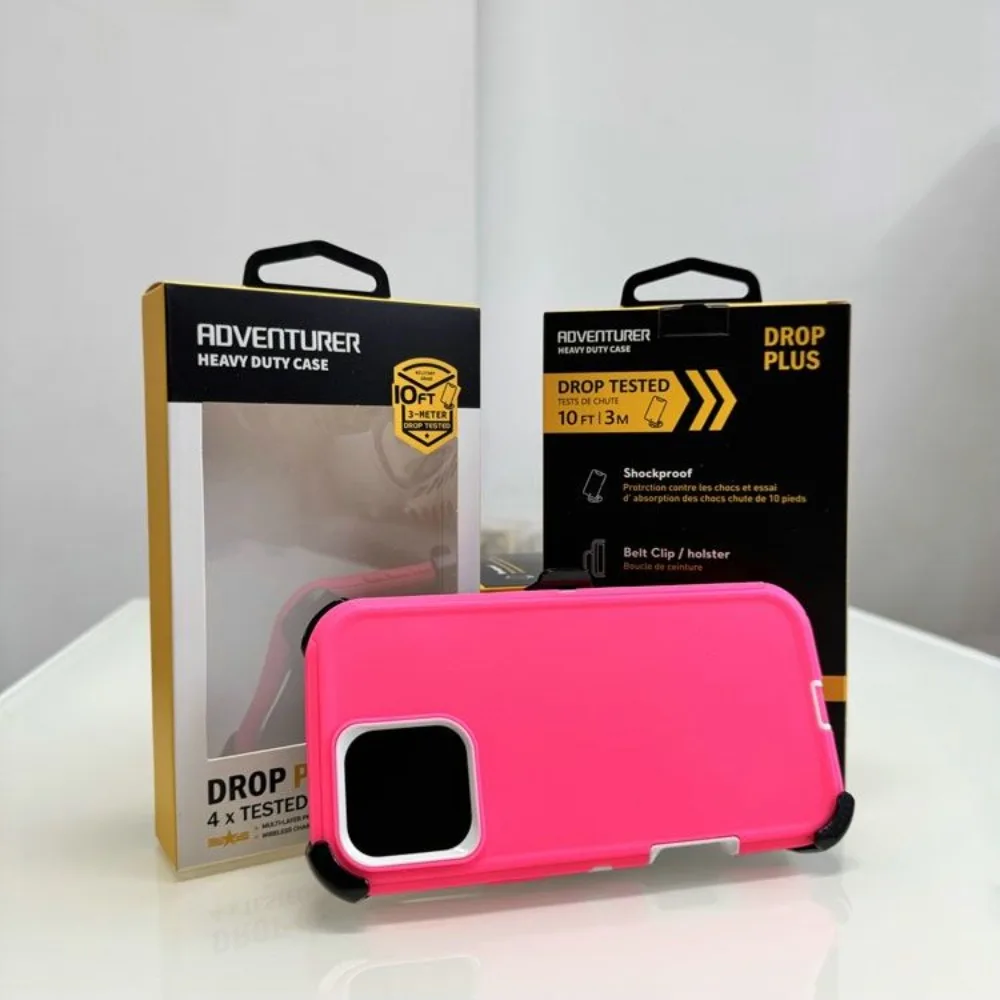 Heavy-Duty Shockproof Phone Case with Belt Clip and Protective Box Packaging