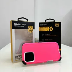 Heavy - Duty Shockproof Phone Case with Belt Clip and Protective Box Packaging - iPhone 15 Plus (Pink white)