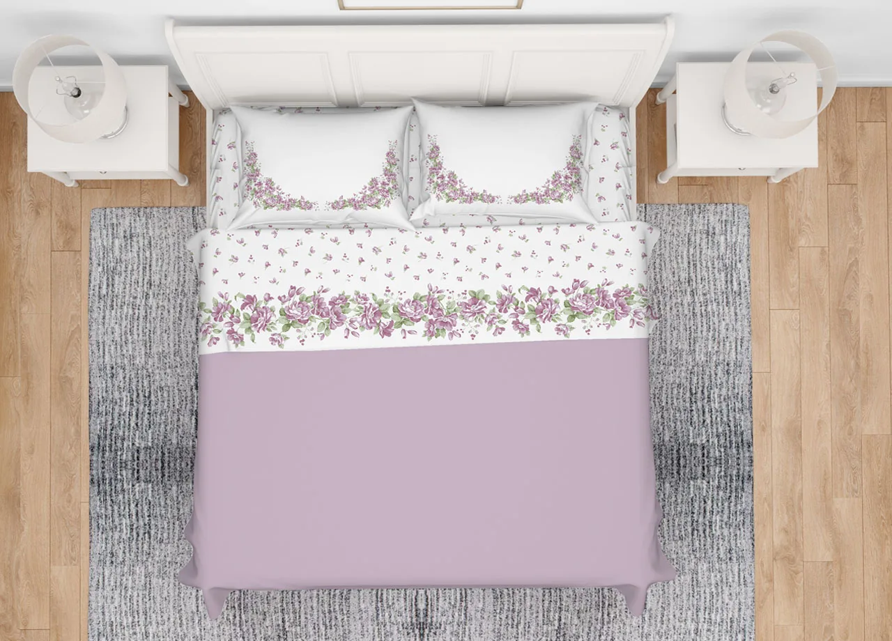 Full 100 Cotton Bed Sheets Made Italy Design Peona Pink Double