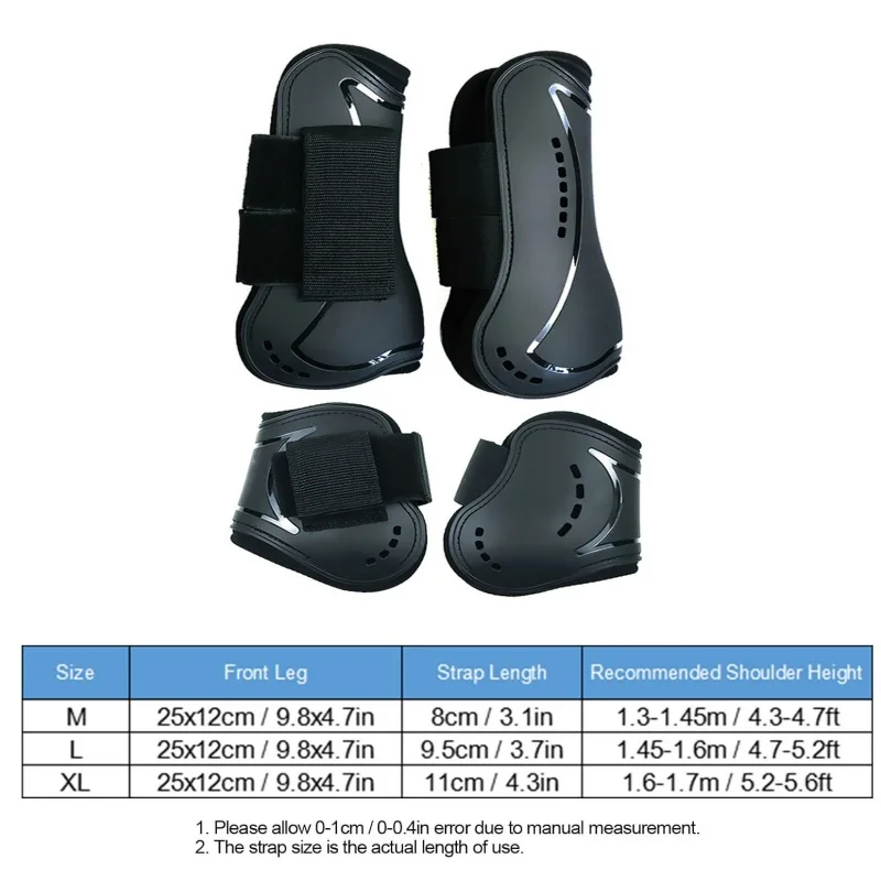 Horse Leg Protective Boots Adjustable PU Neoprene Horse Splint Boots Leg Protection Support for Training Racing Riding Jumping 6