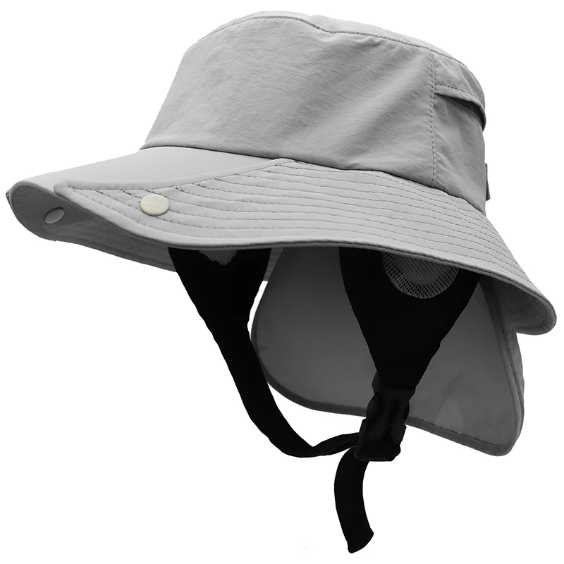 

Men Fisherman Hat Wide-brimmed Surf Hats Women New In Breathable Brim Sunshade Quick-drying Beach Cool Cap Windproof Bucket Hat