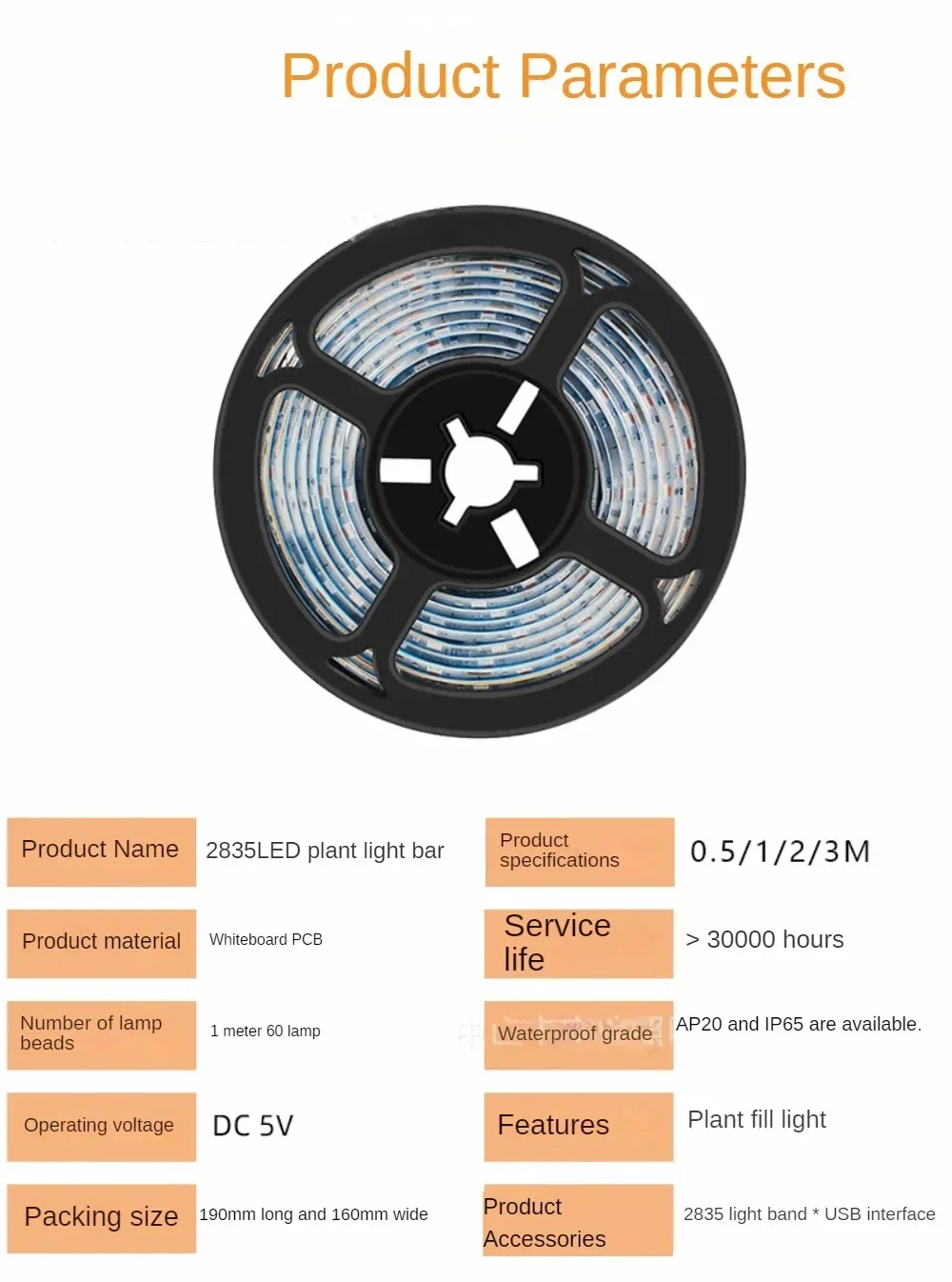 LED Plant Grow Strip 0.5/4/5M,USB Full Spectrum Waterproof Cuttable For Potted Plants,Succulent Hydroponics Plant Strip Light