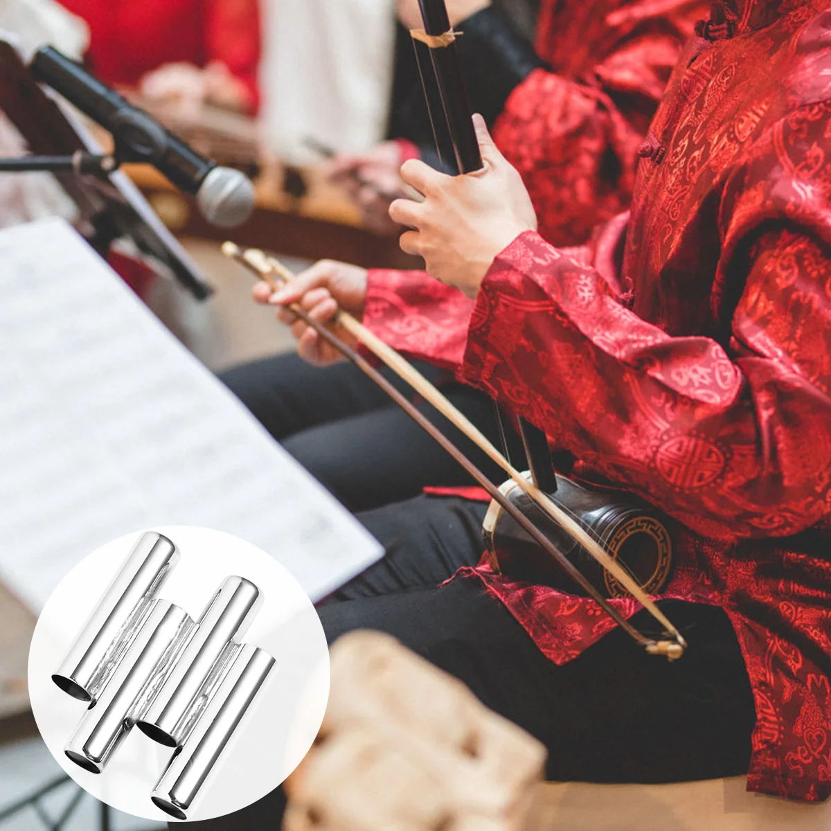 

Violin Tuner for Tool Accessories Musical Instrument Stainless Steel Erhu Portable Mouth Blow Bass Guitar