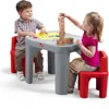 Kids Table and Chair Set, Playroom Toddler Activity Tables, Arts and Crafts, Ages 2+ Years Old, Gray & Red 2