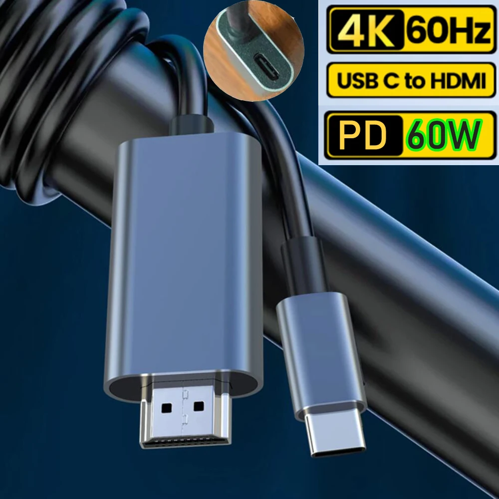 Usb C Hdmi Cable Type 4k Tv Converter Macbook Pro Samsung Adapter Audio  Male - Audio & Video Cables - Aliexpress