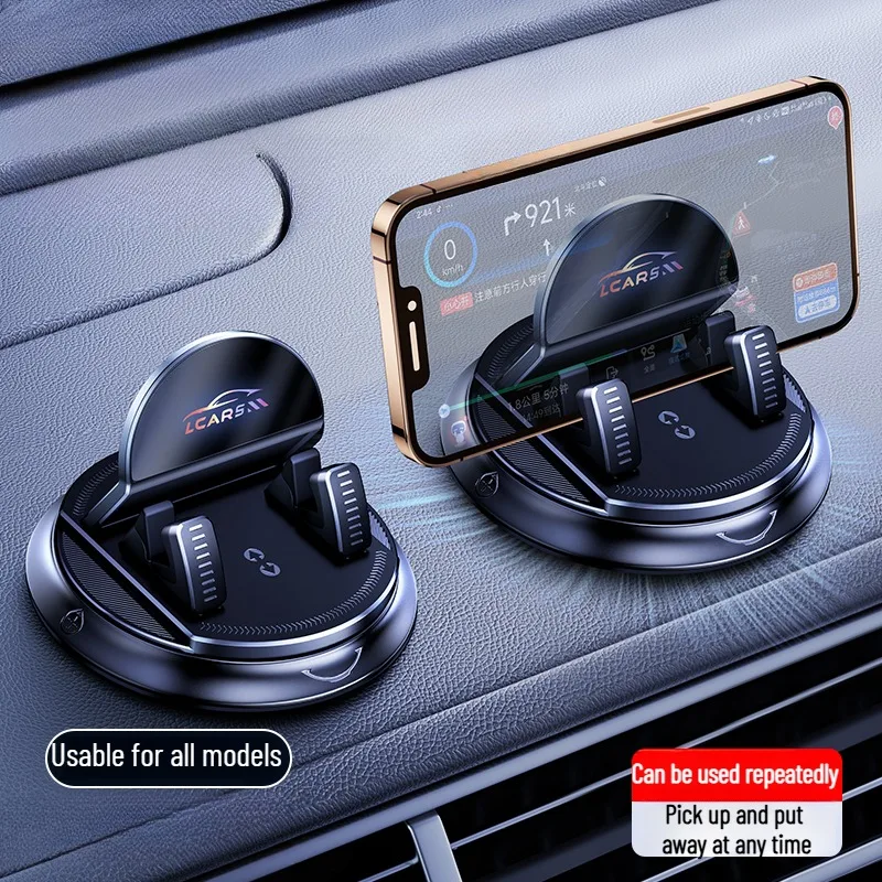 Universal 360° Rotating Phone Stand with Sticky Suction Cup for Dashboard and Home Use