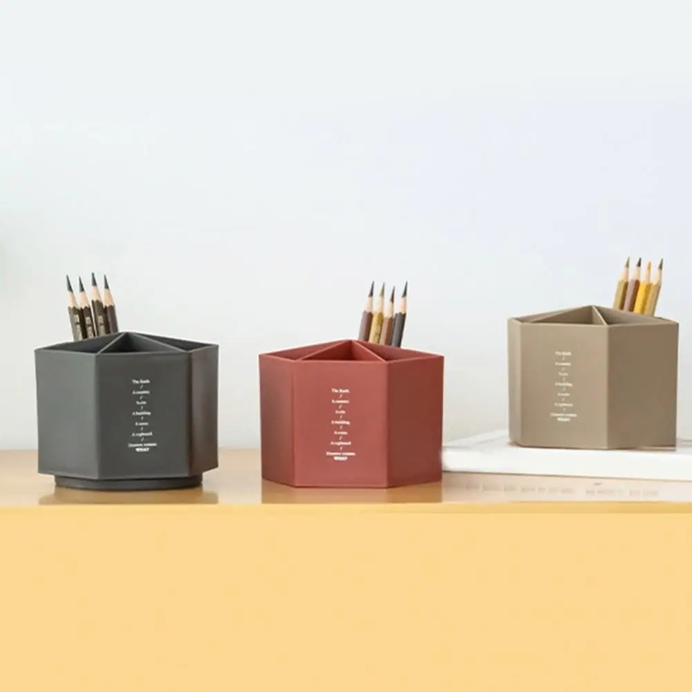 Pen Container Practical Rotatable Base Pencil Organizer Multifunctional Easy Clean Pen Holder