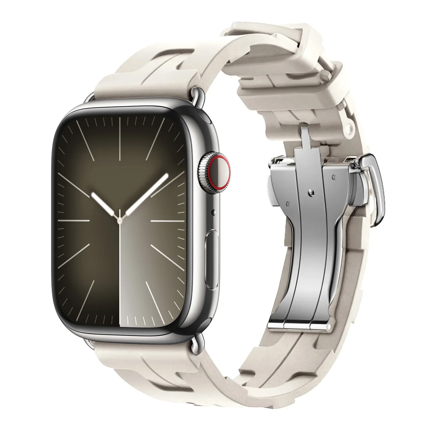 Kilim Single Tour Silicone Watch Strap with Logo and Folding Buckle