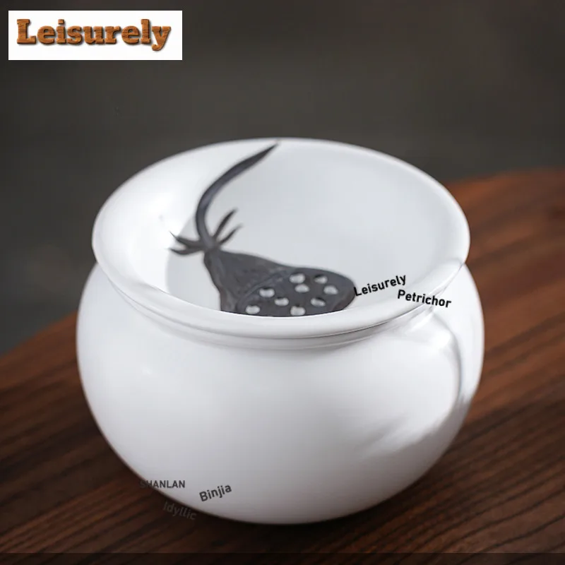 850ML Ceramic Lotus Pod Jianshui Tea Cup Wash Water Washing Slag Tank Tea Dust Cylinder Barrel Chaxi Cafes Accessories Craft