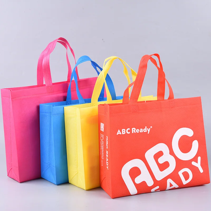 

Non-woven bag custom handbag custom take-away plastic film advertising training waterproof shopping bags custom printed logo