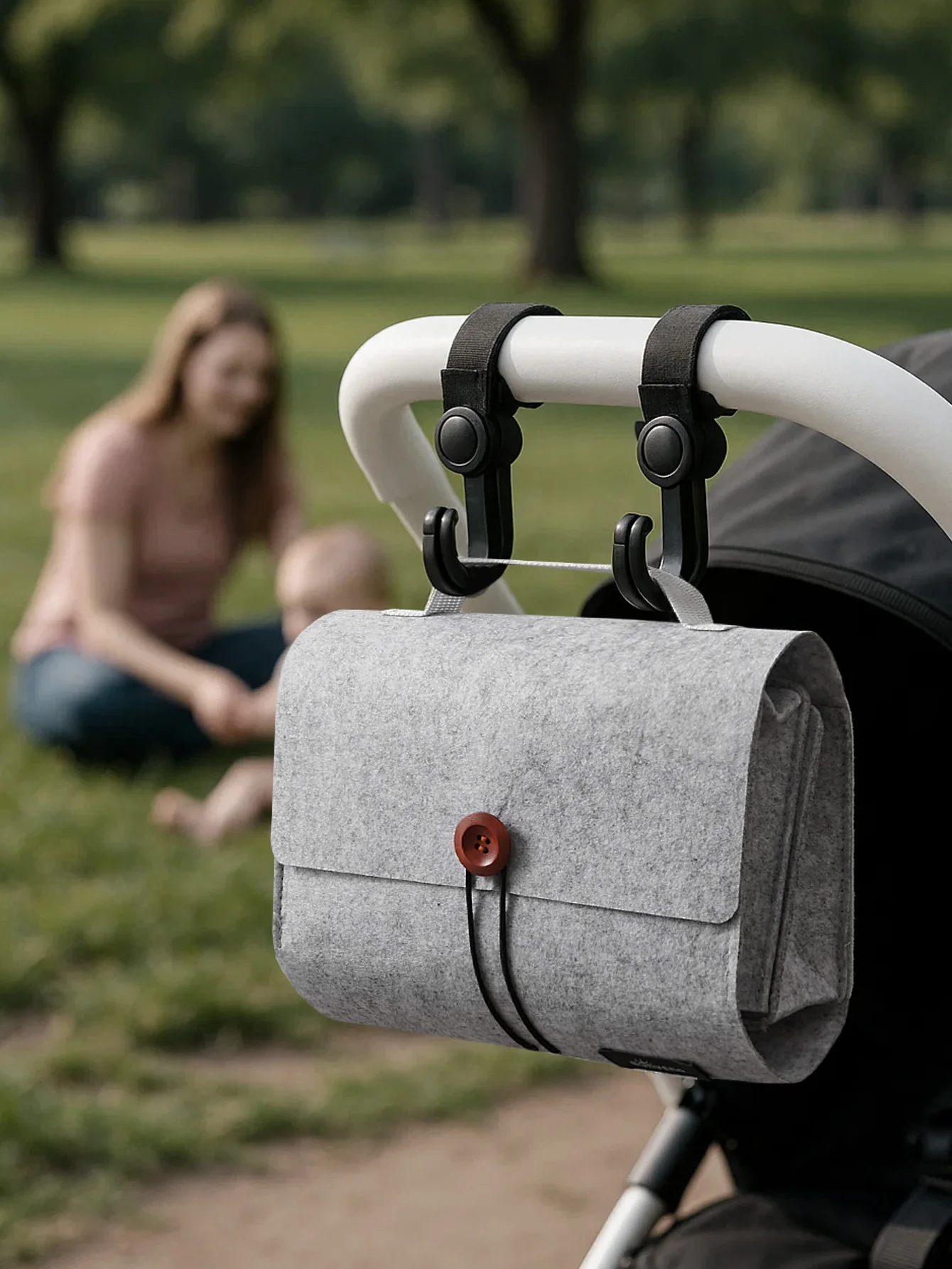 Sunveno 휴대용 기저귀 보관용 펠트 가방 여행용 정리함 ? 기저귀, 물티슈 및 필수품 파우치 휴대용 보관 가방