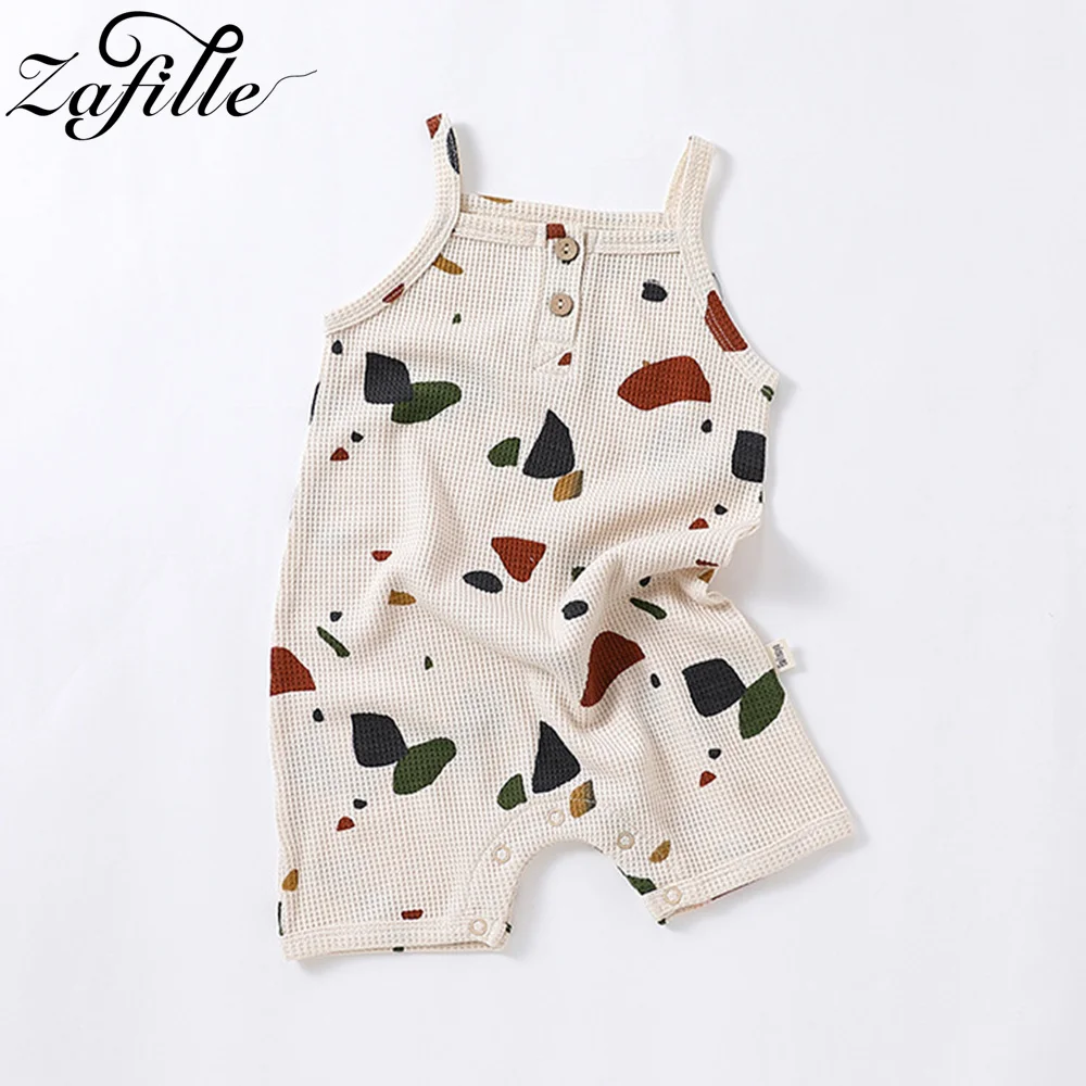 

ZAFILLE Infant Sleeveless Bodysuit Waffle Baby's Rompers Summer Overalls For Kids Boys Girls Clothing Casual Newborns Sleepwear