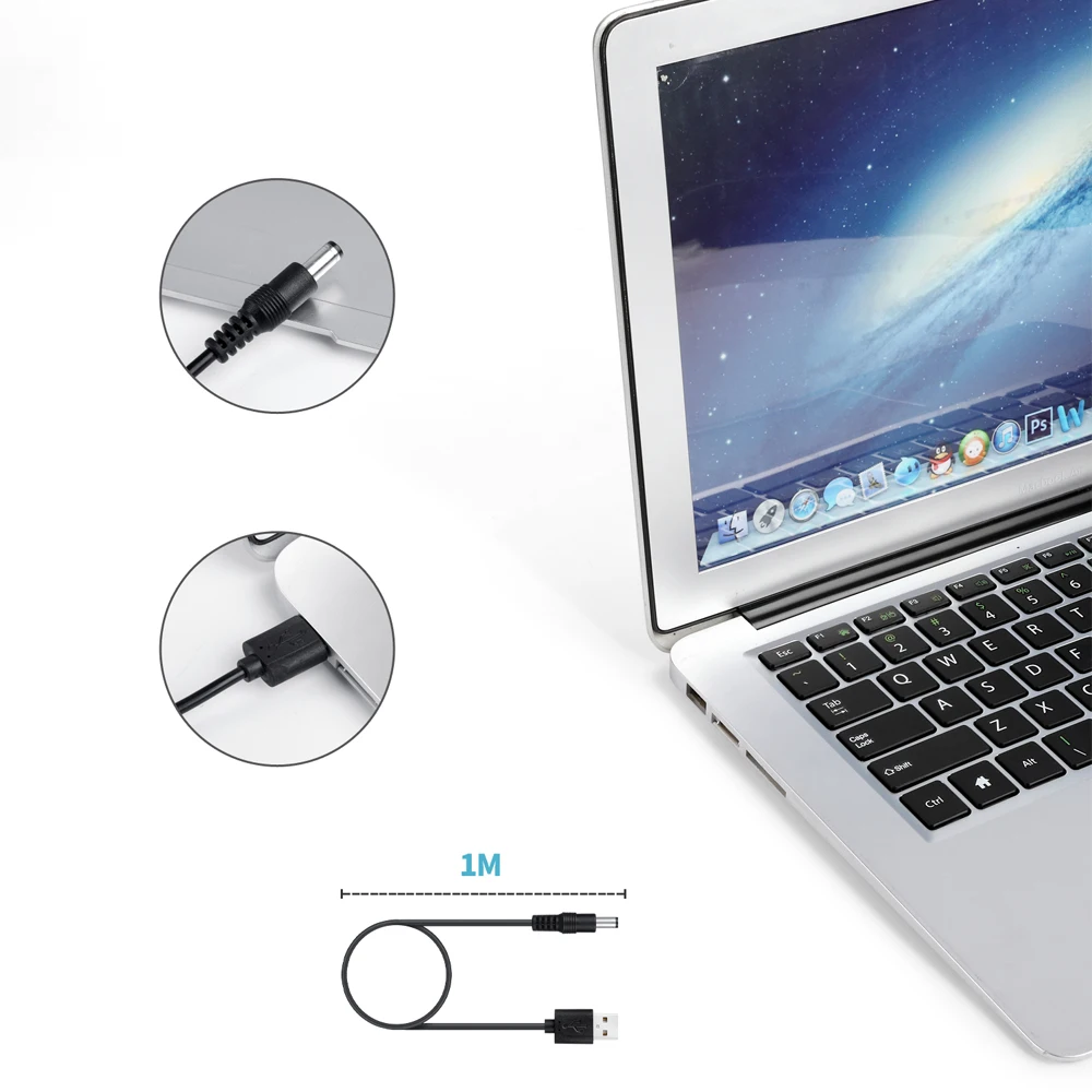 Charging Cable DC 5.5*2.1 USB Multifunctional 8-in-1 Male