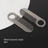 Stainless Steel Men's Beard Comb Portable Mini Oil Head Comb for Barber Mustache Care Shaping Tools Pocket Size Silver Hair Comb 2