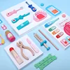Doctor Kit for Kid Wooden Educational Pretend Medical Play Set Real Stethoscope Simulation Fun Role Doctor Playing Game Boy Gift 3