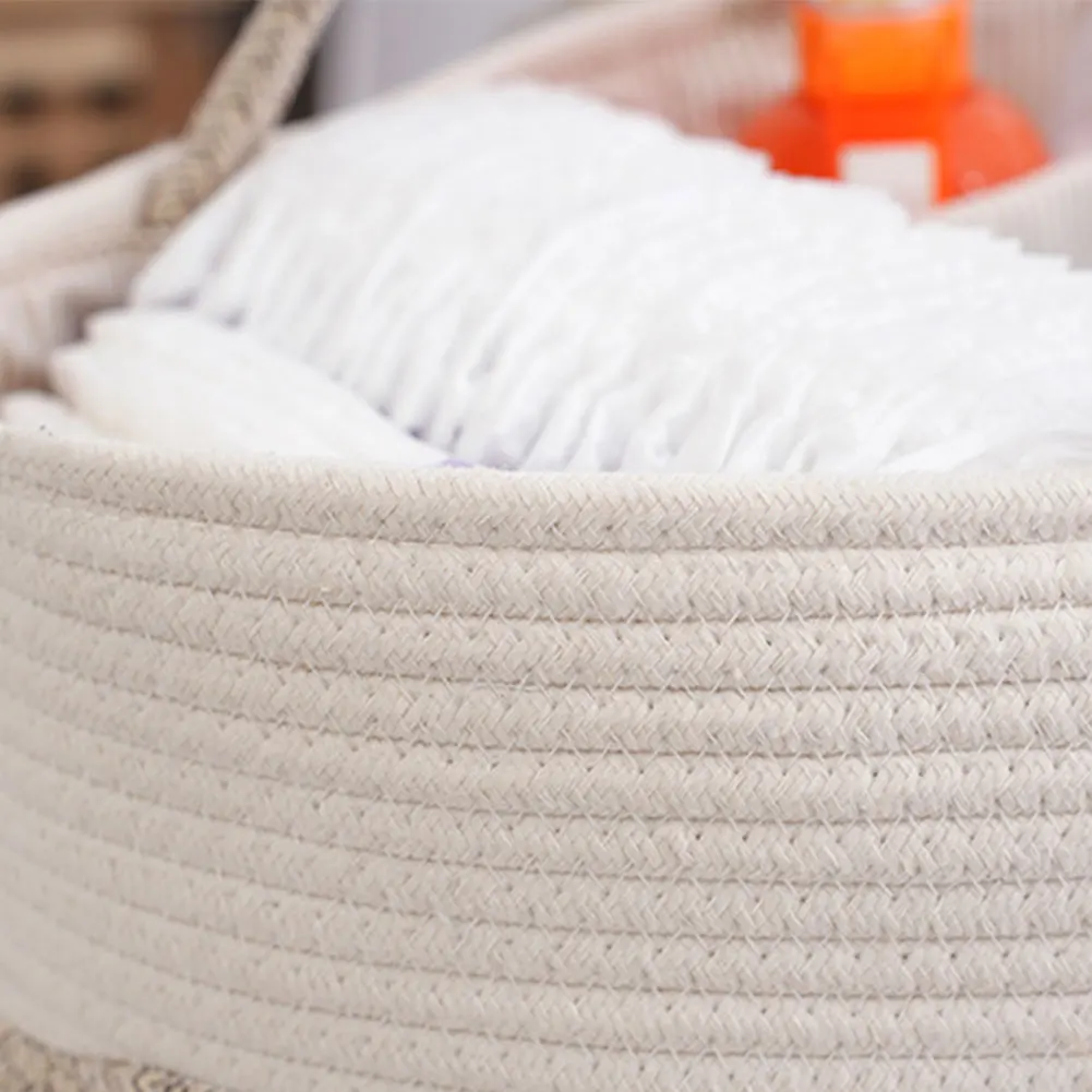 Travel Out Portable Mommy Bag Cotton Rope Baby Diaper Caddy Organizer with Changeable Compartments Diaper Bag for Baby Shower