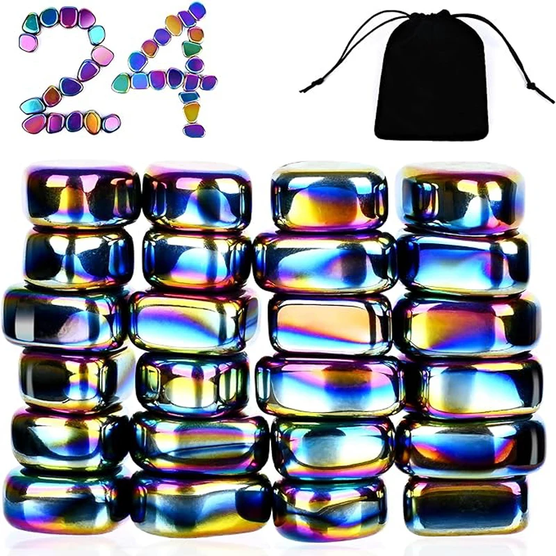 

12/24 Rainbow Large Fridge Magnetic Stones, Irregular Neat Polished Magnets Whiteboard Magnets, Home Craft Decorations Gifts