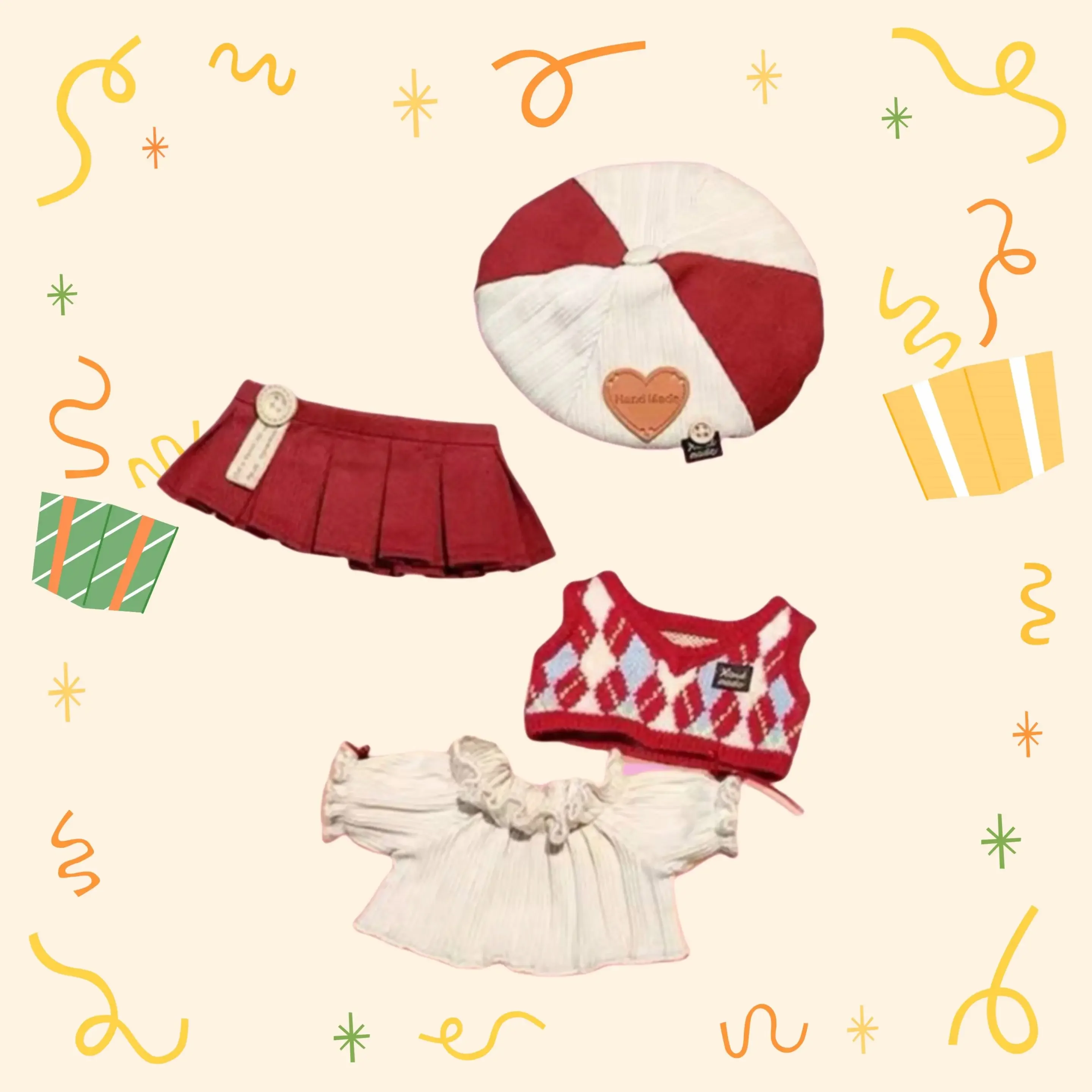 Cotton doll 20cm, autumn and winter styles, Chinese New Year clothing, cute and festive gift 6