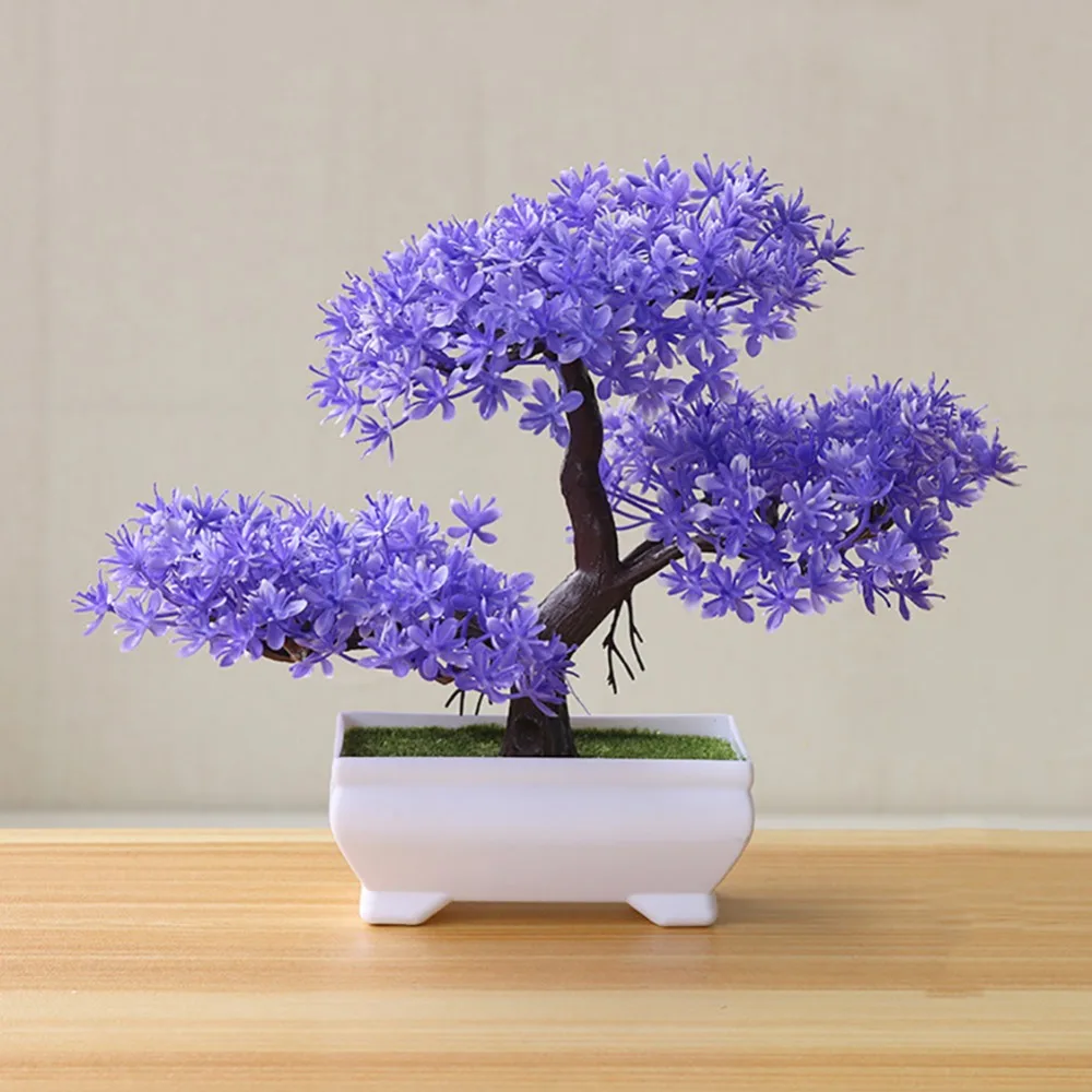 Artificial Plant Artificial Flower Home Decor Bonsai Tree Pot Plant Fake Flower Potted Ornament For Home Room Garden Decoration 12