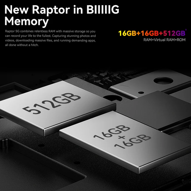 IIIF150 Raptor 5G Smartphone robuste Android 14 téléphone portable 6.78 ''120Hz AMOLED affichage 16GB + 512GB 50MP 65W 10000mAh téléphone 5
